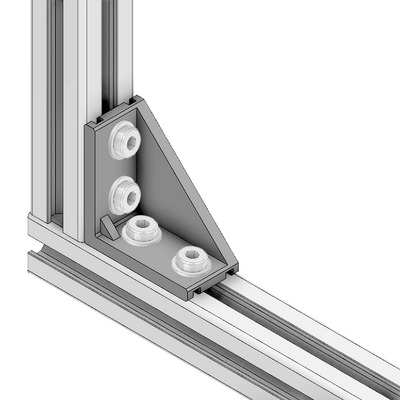 40-150-3SS MODULAR SOLUTIONS GUSSET BRACKET<BR>30MM X 60MM WITH STAINLESS STEEL HARDWARE REINFORCEMENT ANGLE